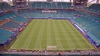 Weather camera view of Hard Rock Stadium (east lot).