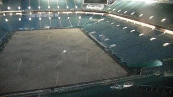 Weather camera view of Hard Rock Stadium (east lot).