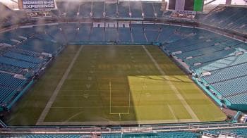 Weather camera view of Hard Rock Stadium (east lot).