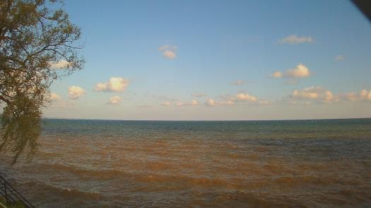 Weather camera view of Forest Lawn Beach.