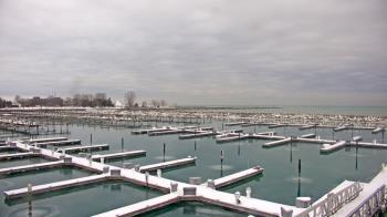 Weather camera view of Waukegan Harbor and Marina.