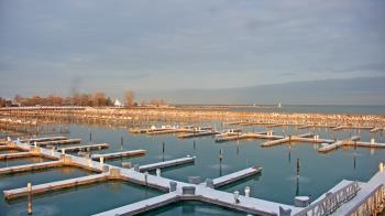 Weather camera view of Waukegan Harbor and Marina.