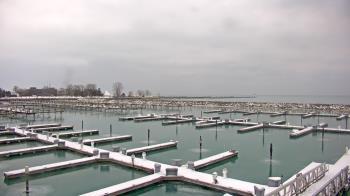 Weather camera view of Waukegan Harbor and Marina.