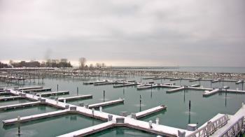 Weather camera view of Waukegan Harbor and Marina.