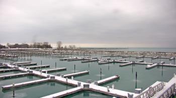 Weather camera view of Waukegan Harbor and Marina.