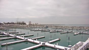 Weather camera view of Waukegan Harbor and Marina.
