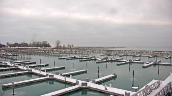 Weather camera view of Waukegan Harbor and Marina.