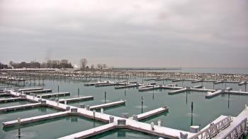 Weather camera view of Waukegan Harbor and Marina.