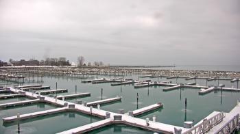 Weather camera view of Waukegan Harbor and Marina.