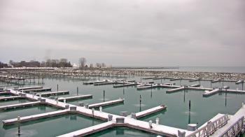 Weather camera view of Waukegan Harbor and Marina.