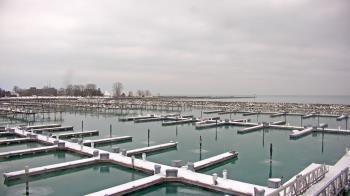 Weather camera view of Waukegan Harbor and Marina.