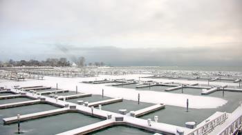 Weather camera view of Waukegan Harbor and Marina.