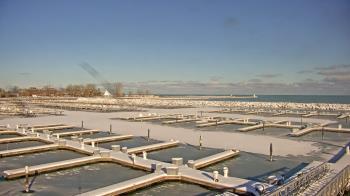 Weather camera view of Waukegan Harbor and Marina.