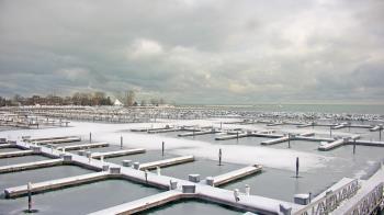 Weather camera view of Waukegan Harbor and Marina.