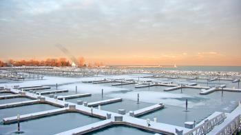 Weather camera view of Waukegan Harbor and Marina.