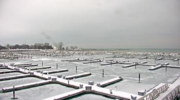 Weather camera view of Waukegan Harbor and Marina.