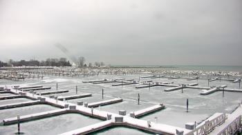 Weather camera view of Waukegan Harbor and Marina.