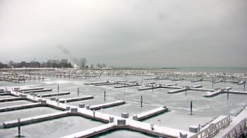 Weather camera view of Waukegan Harbor and Marina.