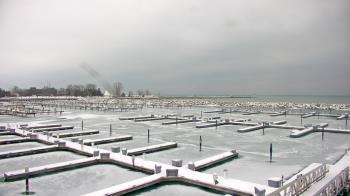 Weather camera view of Waukegan Harbor and Marina.