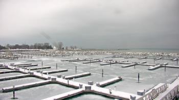 Weather camera view of Waukegan Harbor and Marina.