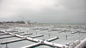 Weather camera view of Waukegan Harbor and Marina.