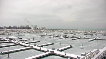 Weather camera view of Waukegan Harbor and Marina.