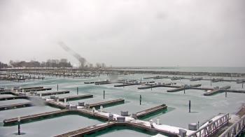 Weather camera view of Waukegan Harbor and Marina.