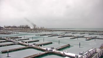 Weather camera view of Waukegan Harbor and Marina.