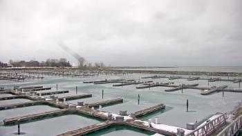 Weather camera view of Waukegan Harbor and Marina.