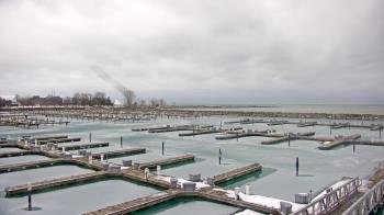 Weather camera view of Waukegan Harbor and Marina.