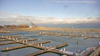 Weather camera view of Waukegan Harbor and Marina.