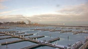 Weather camera view of Waukegan Harbor and Marina.