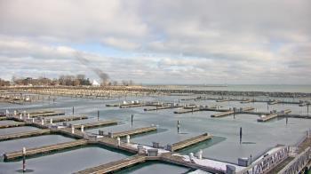 Weather camera view of Waukegan Harbor and Marina.