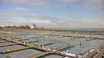 Weather camera view of Waukegan Harbor and Marina.