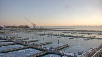 Weather camera view of Waukegan Harbor and Marina.