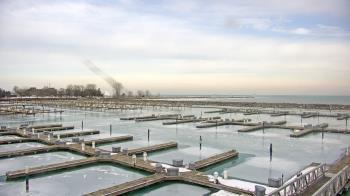 Weather camera view of Waukegan Harbor and Marina.