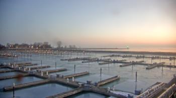 Weather camera view of Waukegan Harbor and Marina.