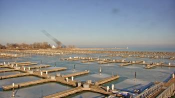Weather camera view of Waukegan Harbor and Marina.