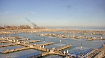 Weather camera view of Waukegan Harbor and Marina.
