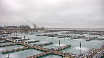 Weather camera view of Waukegan Harbor and Marina.
