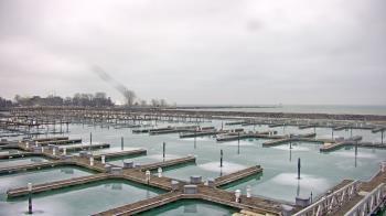 Weather camera view of Waukegan Harbor and Marina.