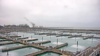 Weather camera view of Waukegan Harbor and Marina.