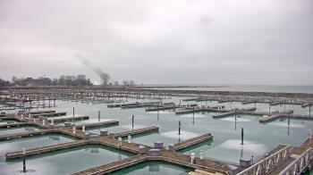 Weather camera view of Waukegan Harbor and Marina.