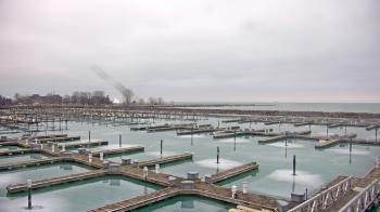 Weather camera view of Waukegan Harbor and Marina.