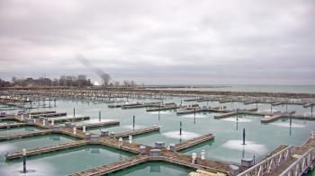 Weather camera view of Waukegan Harbor and Marina.
