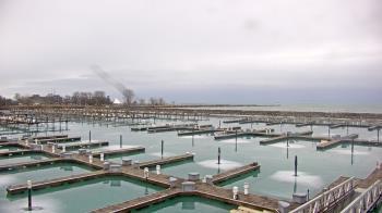 Weather camera view of Waukegan Harbor and Marina.