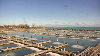 Weather camera view of Waukegan Harbor and Marina.
