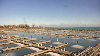 Weather camera view of Waukegan Harbor and Marina.