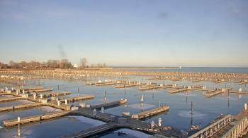 Weather camera view of Waukegan Harbor and Marina.