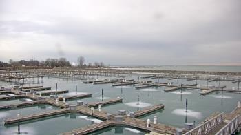 Weather camera view of Waukegan Harbor and Marina.